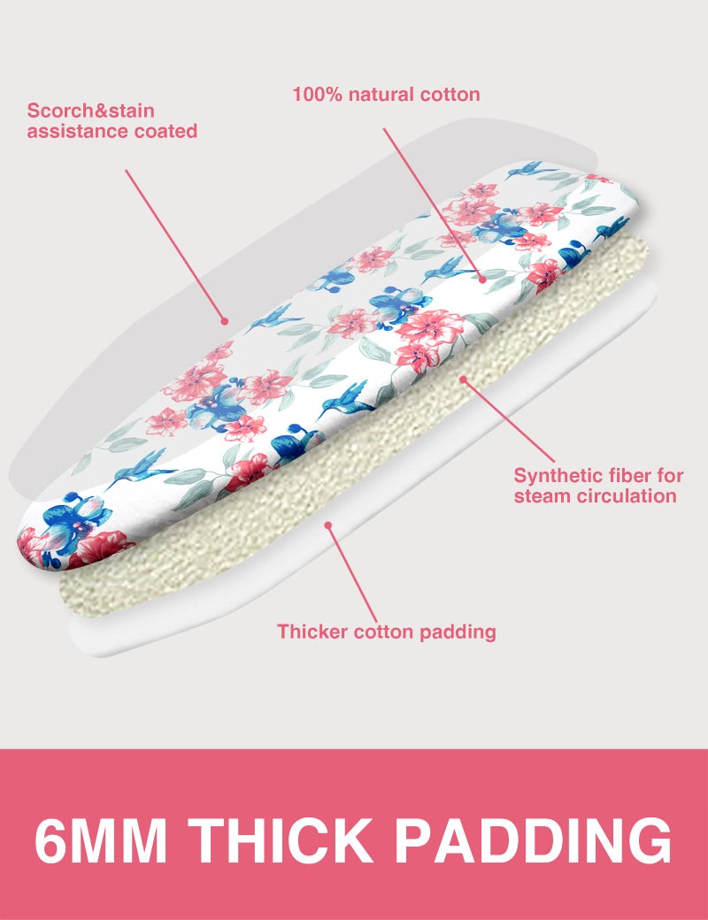 SUNKLOOF Extra Thick Ironing Board Cover and Pad, Resist Scorching and Staining, 15x54 Reflective Silicone Ironing Board Cover, Elastic Edges, 4 Fasteners, Large Protective Scorch Mesh Cloth - Image 3